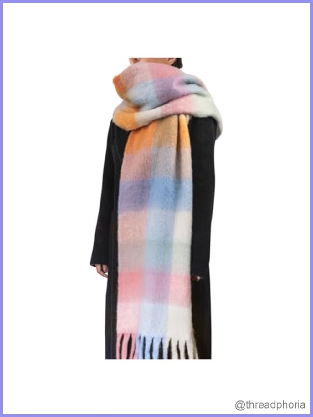 Women's Big Thick Warm Blanket Chunky Scarf Plush Infinity Winter Tassel